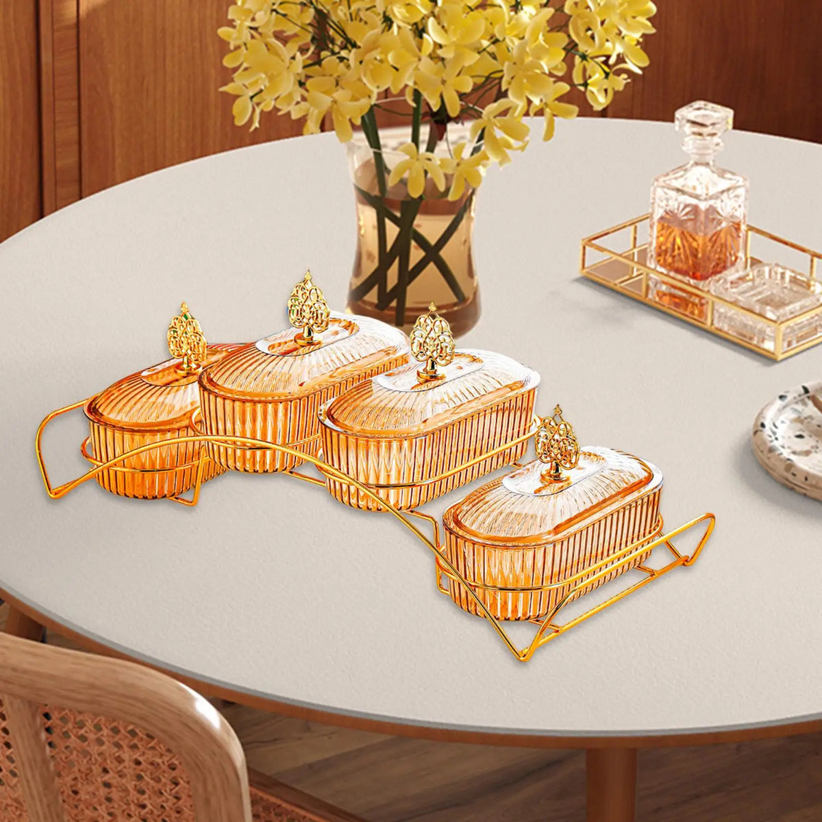 Multi-Layer Snack Serving Tray with Lid | Luxury Fruit Plate