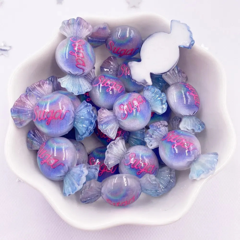 10pcs 3D Resin Glitter Candy Flatback Cabochons – DIY Craft