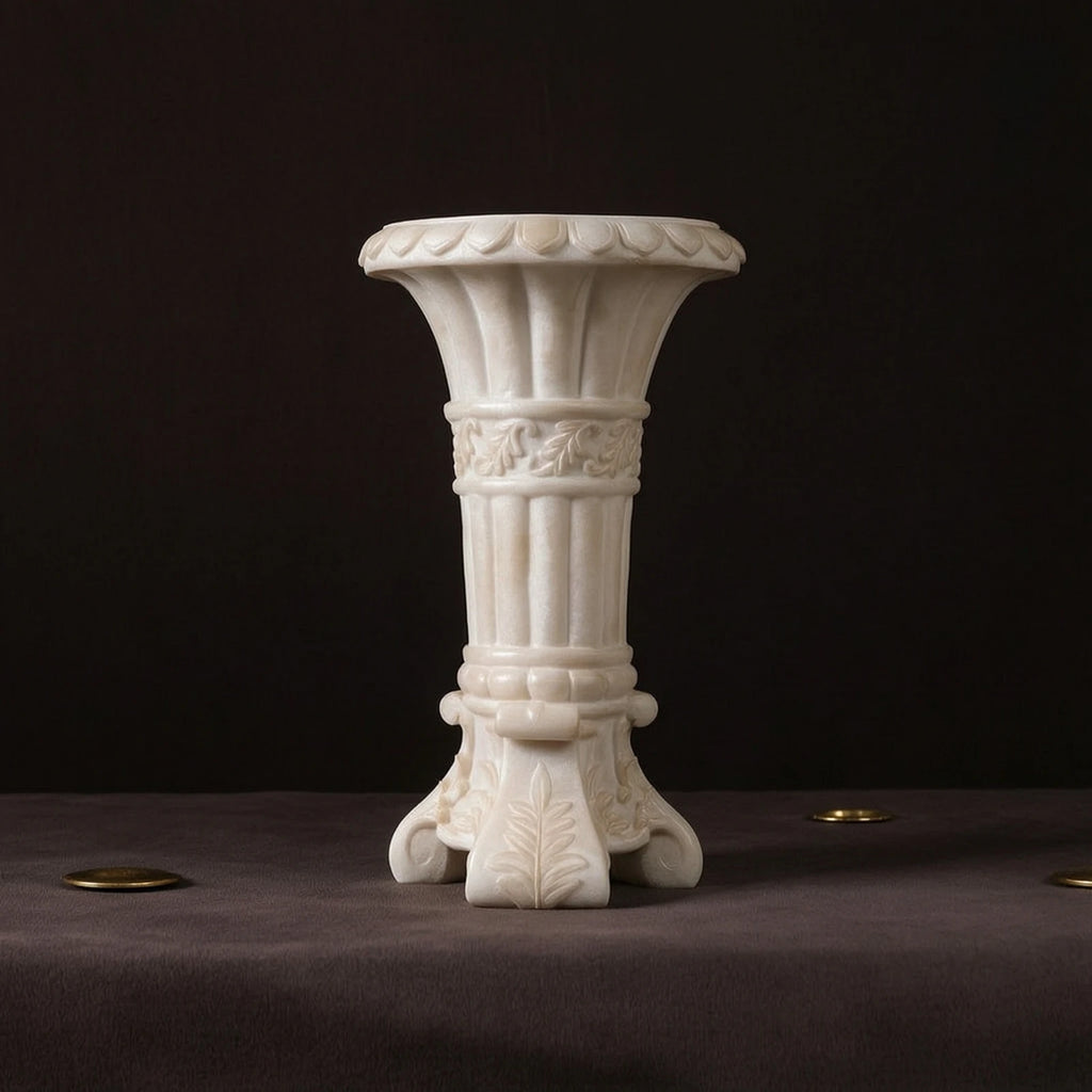 Column Pedestal Vase | Stone-Look Resin Flower Holder
