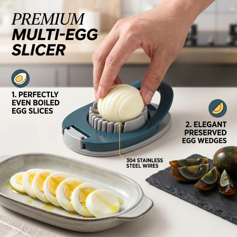 Multi-Function Egg Slicer Cutter – Stainless Steel Kitchen Tool