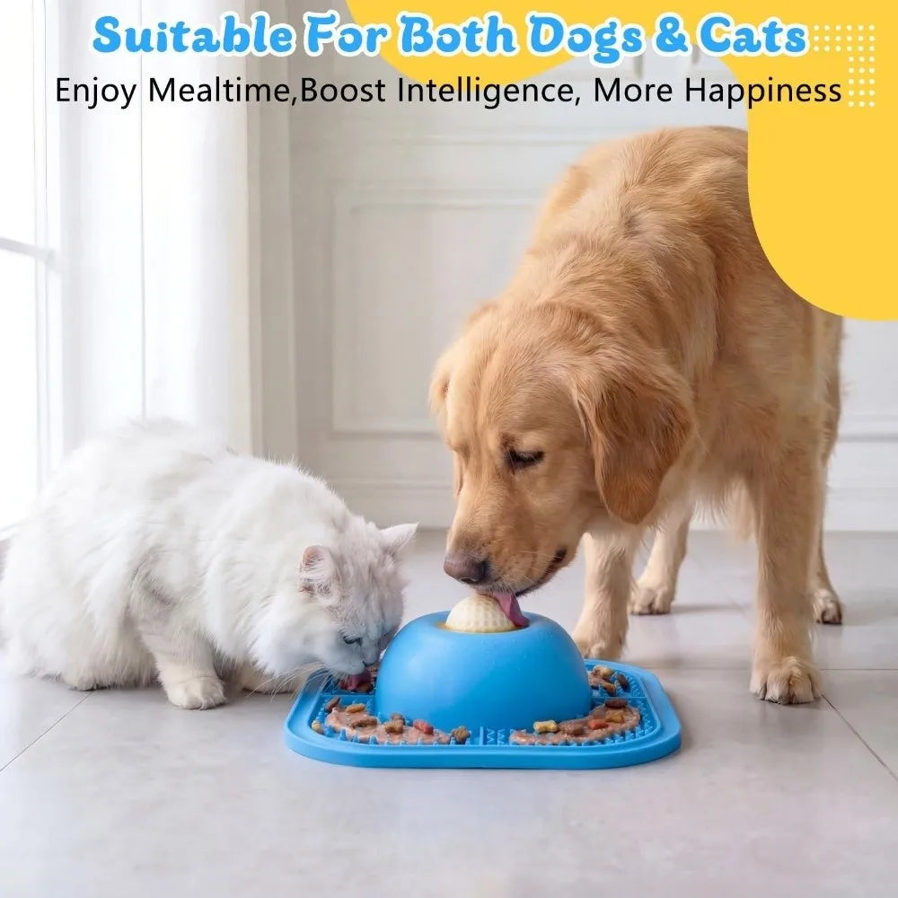 Resin Slow Feeder Dog Bowl – Anti-Slip Lick Mat & Rolling Ball