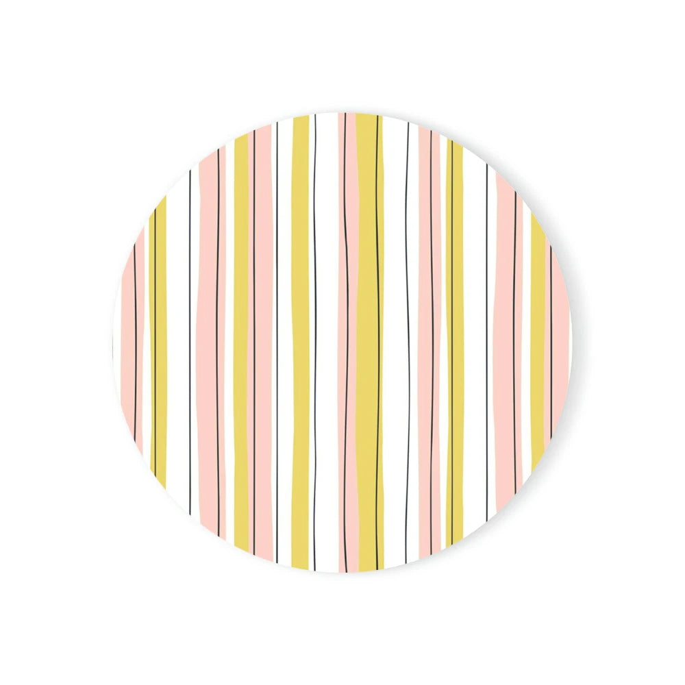 Round Absorbent Ceramic Stone Coaster with Cork Base | Marble Decor