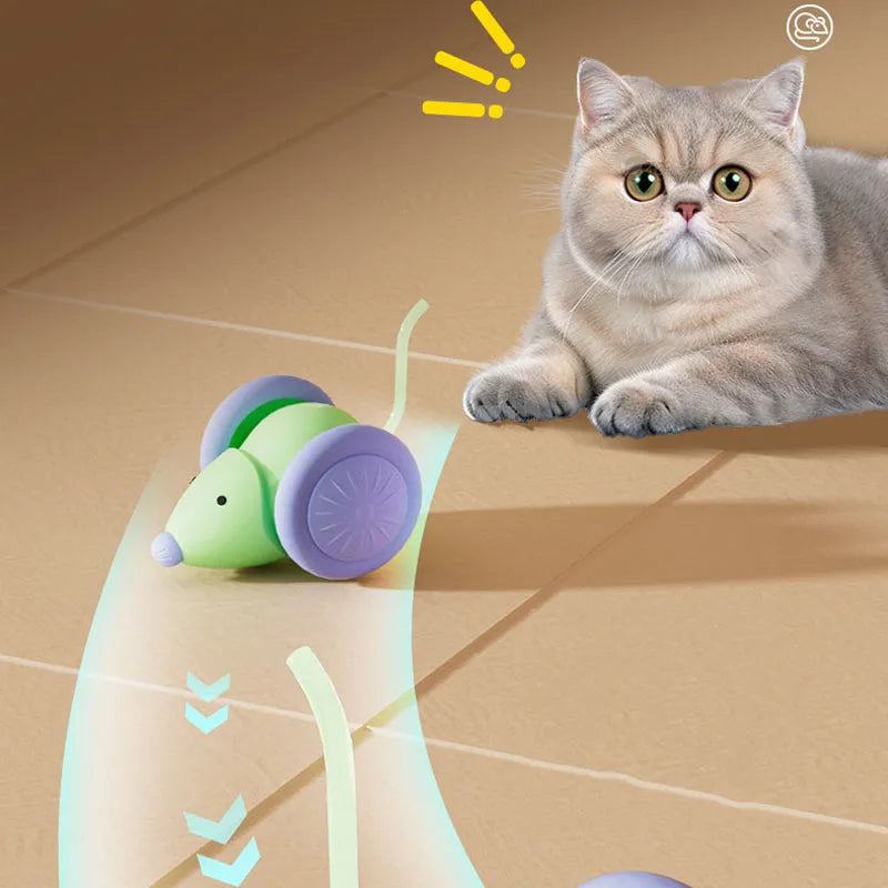 Electric Mouse Car Interactive Cat Toy – Auto Obstacle Avoidance