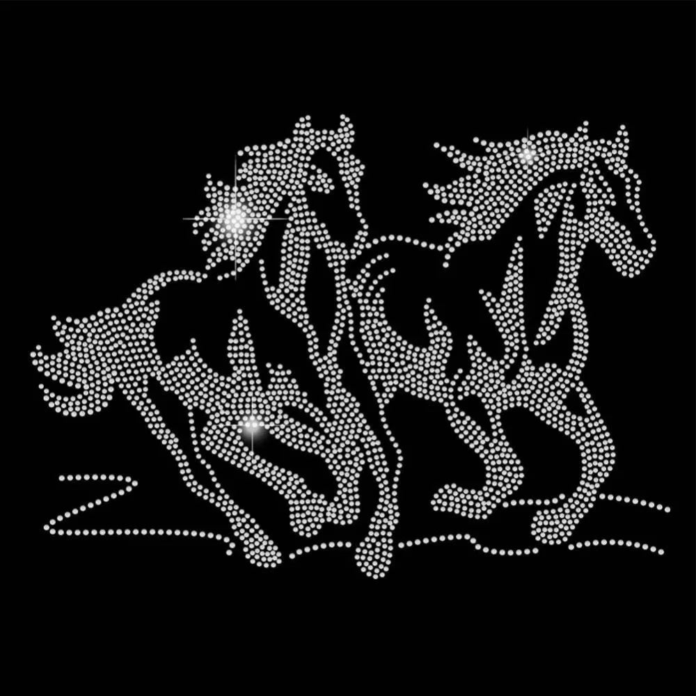 Running Horse Iron-On Rhinestone Transfer | DIY Hotfix Bling