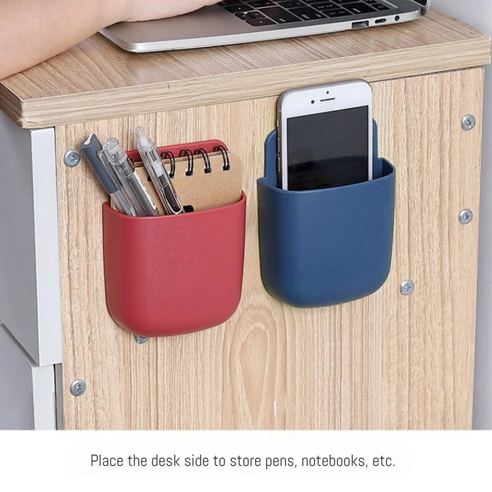Wall Mounted Phone & Remote Control Storage Organizer