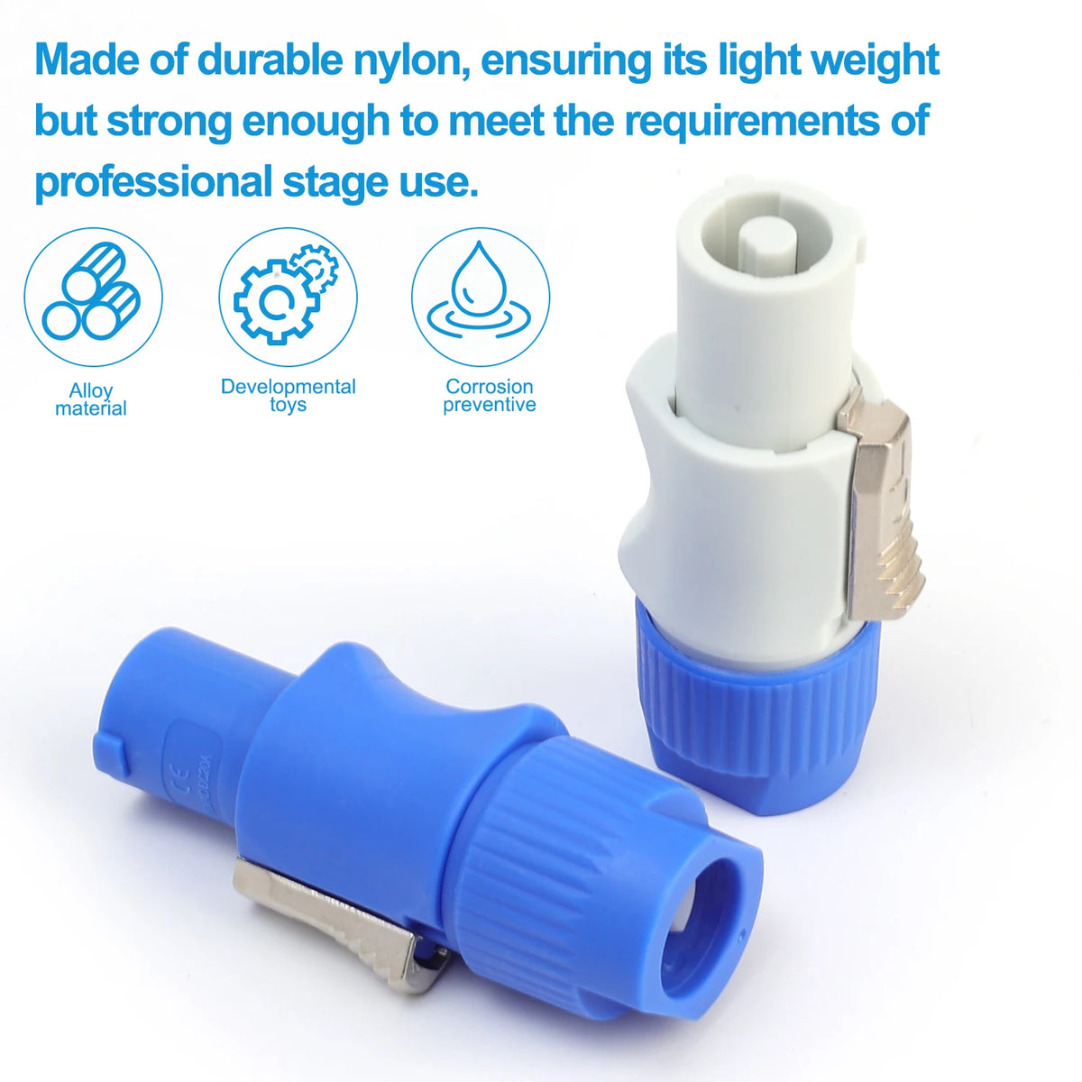 20A 250V 3-Pin Powercon Male Plug – Stage & Audio Adapter
