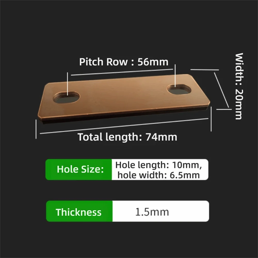 Copper Battery Busbar Connector M6 | 30Ah–300Ah Lithium