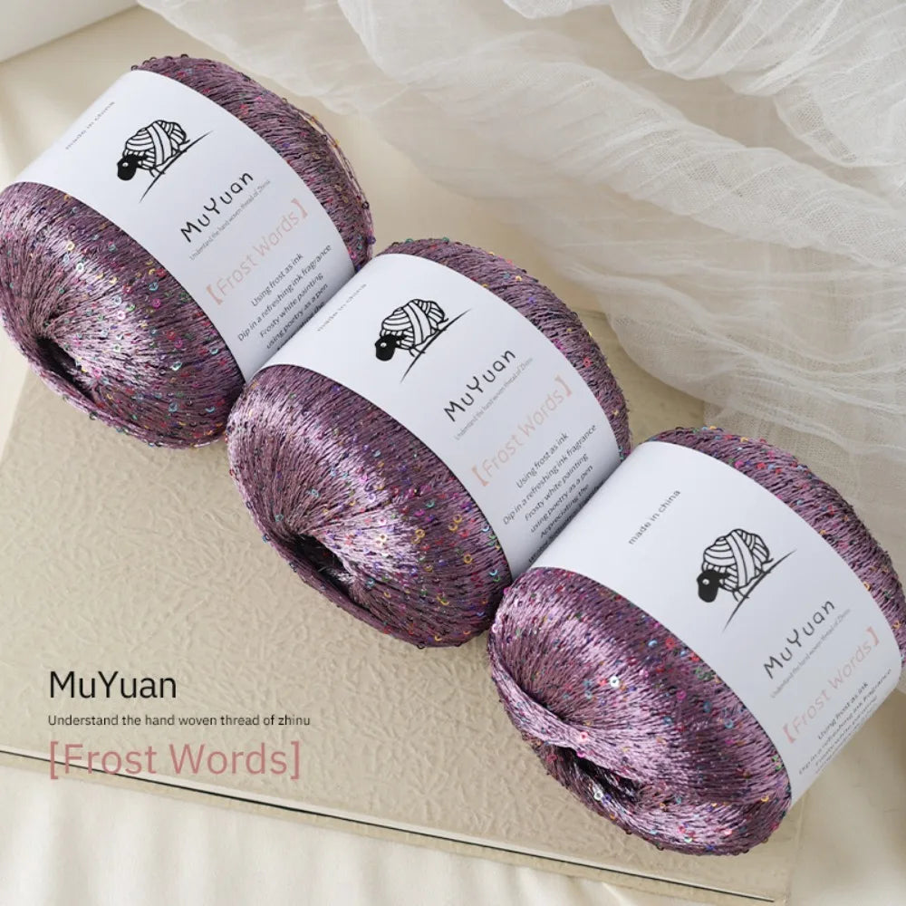 Sequin Crochet Thread 50g – Nylon Glitter Yarn for DIY Crafts