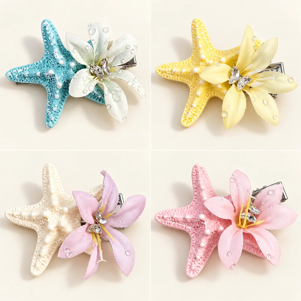 Ocean Starfish Preserved Flower Hair Clip – Beach Barrette