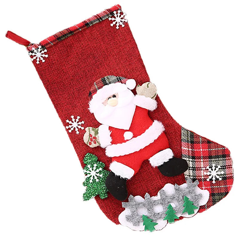 Oversized Christmas Stocking Gift Bag | Snowman Fabric Décor