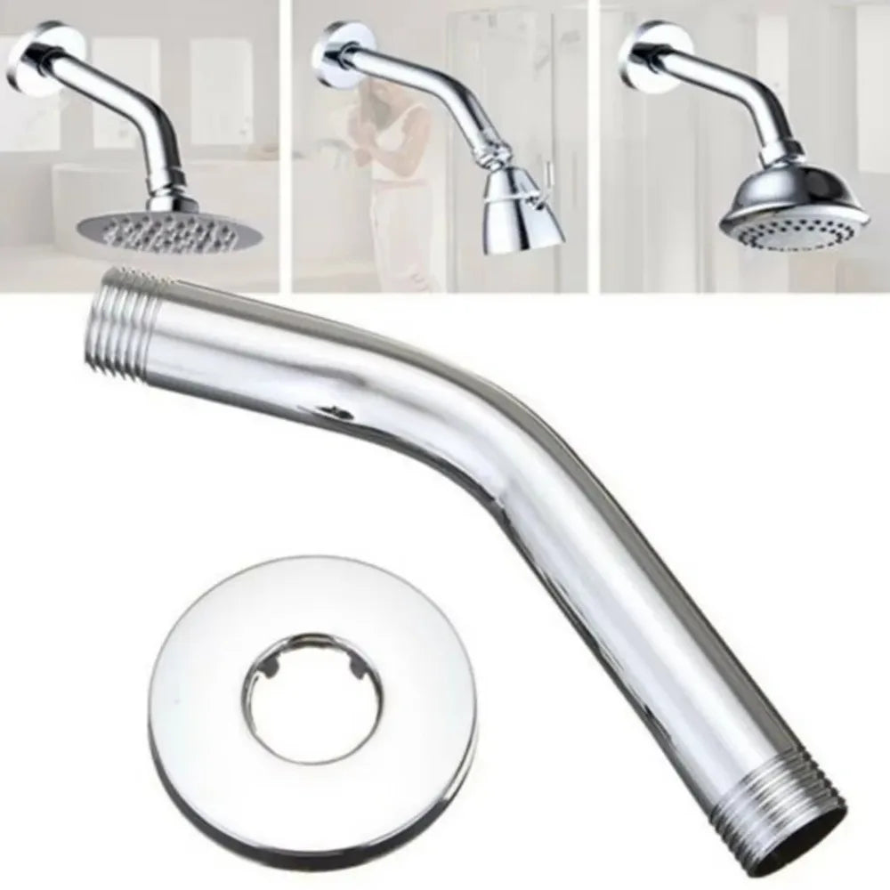 Stainless Steel Wall-Mounted Shower Arm Extension – Silver