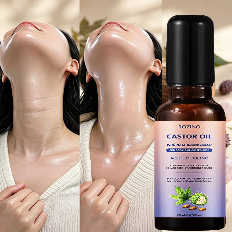 ROZINO Cold-Pressed Castor Oil Roller – Lash, Brow & Scalp
