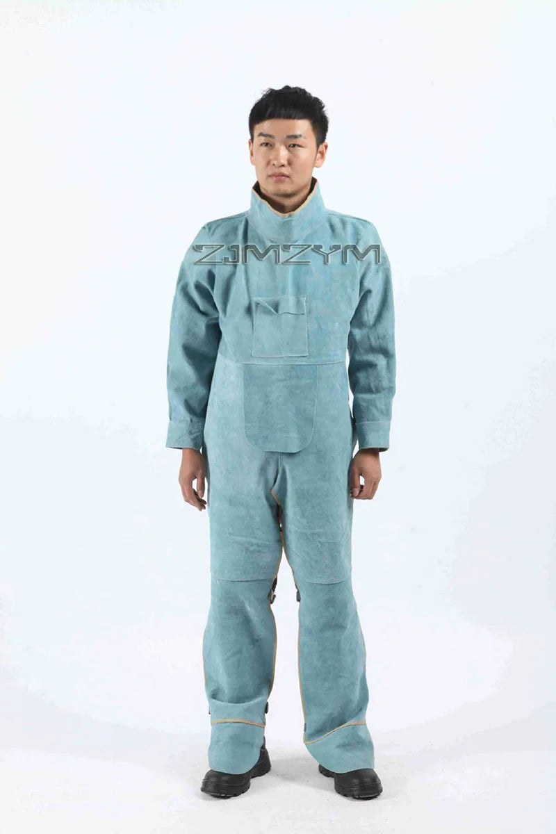 Cowhide Leather Welding Suit – Flame-Resistant Safety Uniform