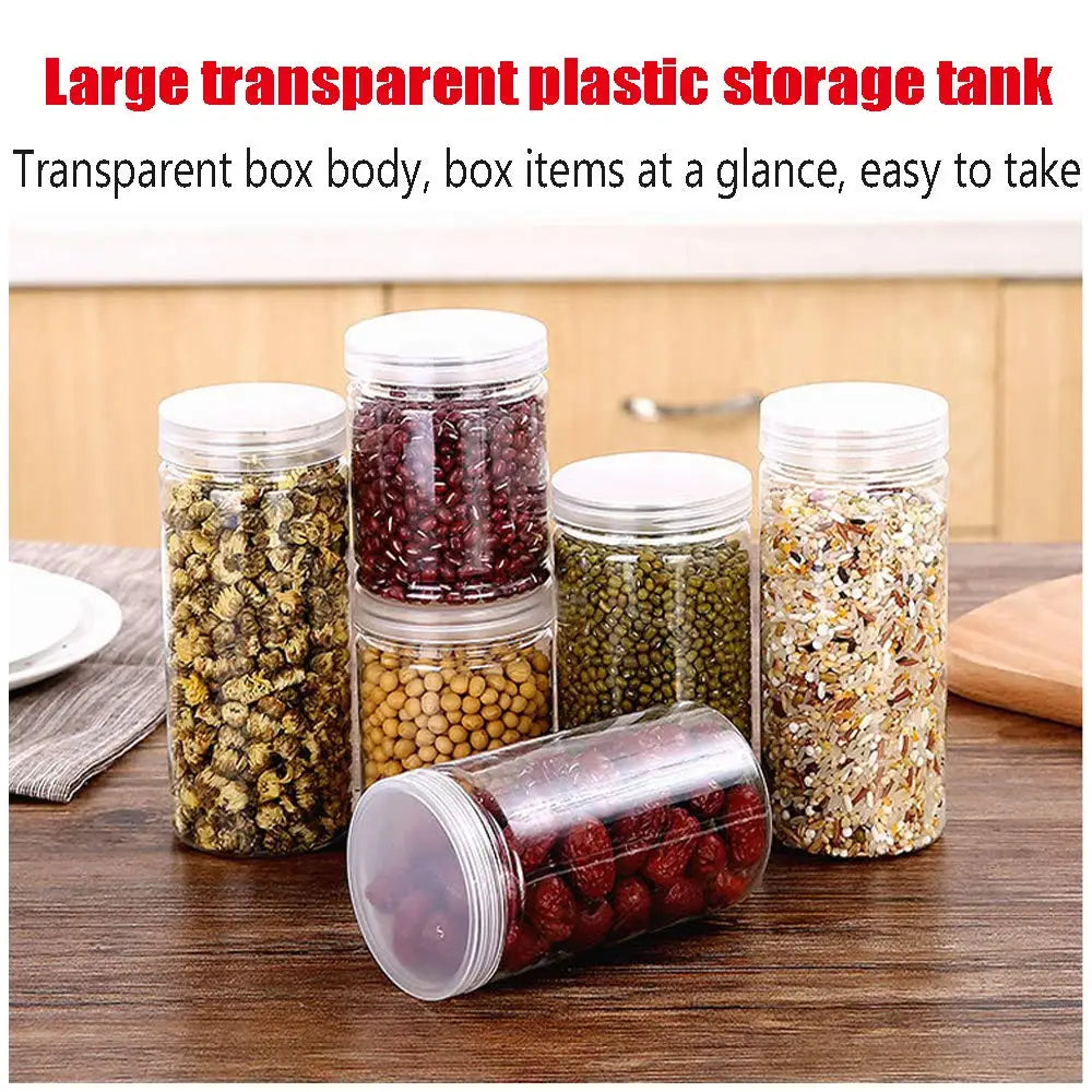 Clear PET Airtight Storage Jar with Lid | Food-Grade BPA-Free