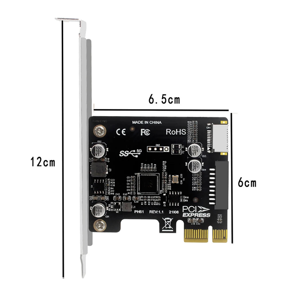 PCIe to USB 3.0 Expansion Card – Type-E Front Panel Adapter