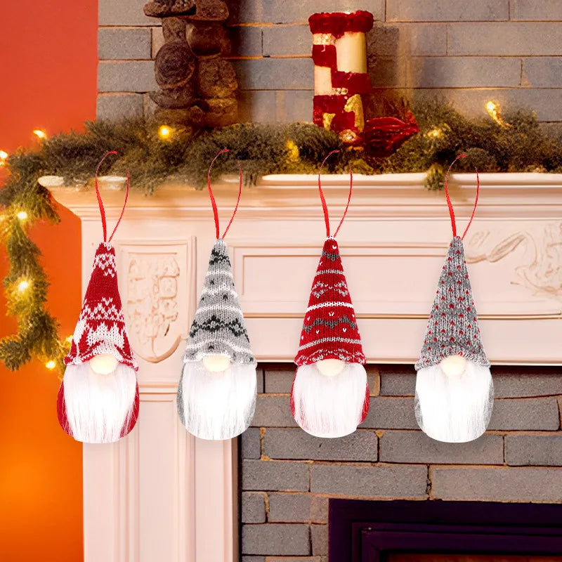 Nordic Gnome Christmas Tree Ornament – Multicolor Knit Decor