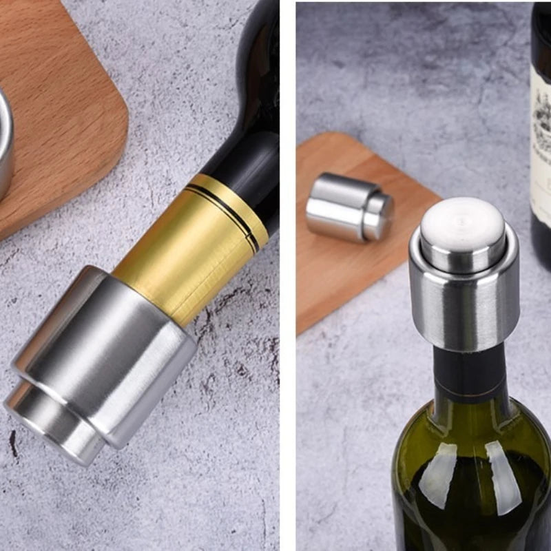 Stainless Steel Vacuum Wine Bottle Stopper – Keeps Wine Fresh