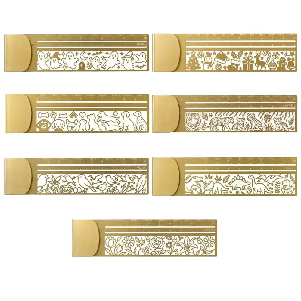 Brass Hollow Stencil Ruler – Bookmark, Measuring & Drawing