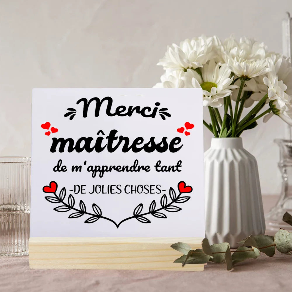 Merci Maîtresse Ceramic Plaque Sign – Teacher Thank You Gift