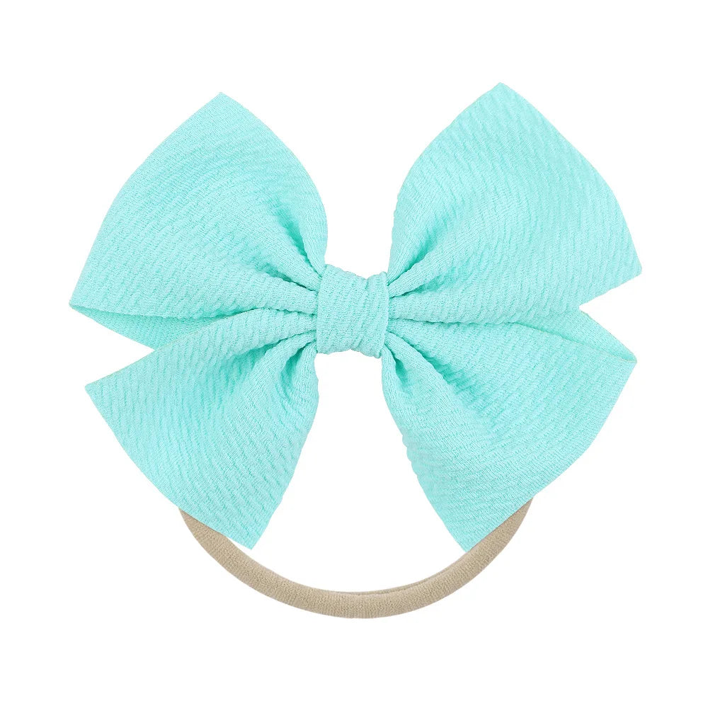 12-Pack Grosgrain Ribbon Hair Bows – Elastic Ponytail Holders