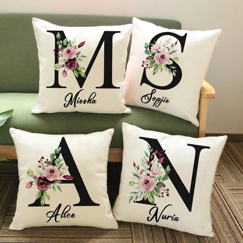 Personalised Initial Name Cushion Cover | Custom Pillow Gift