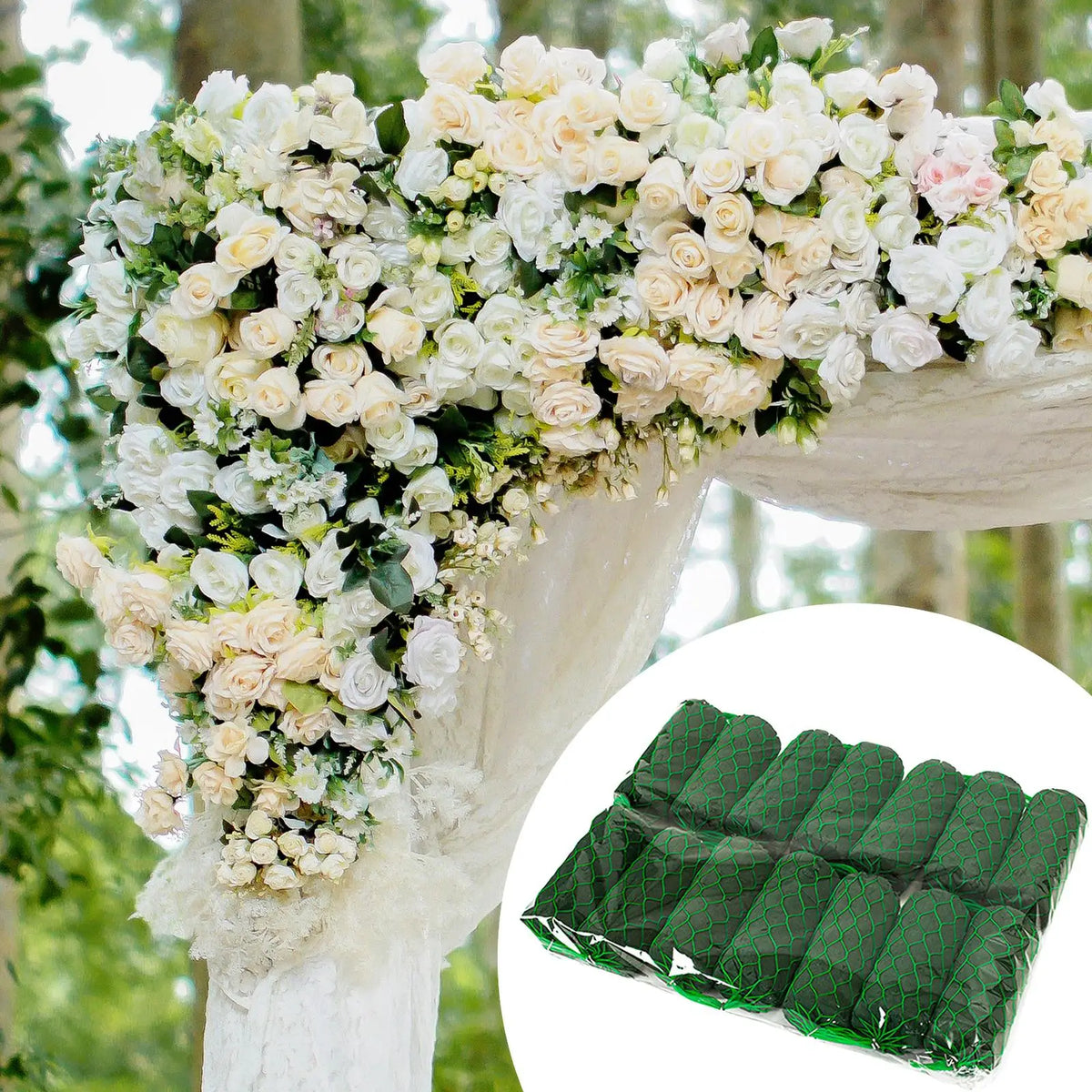 Wet Floral Arch Foam Cylinder Blocks – 14-Piece Set