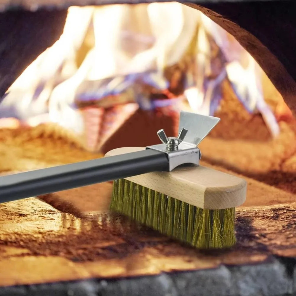 Pizza Oven & Grill Cleaning Brush – Copper Wire Long Handle