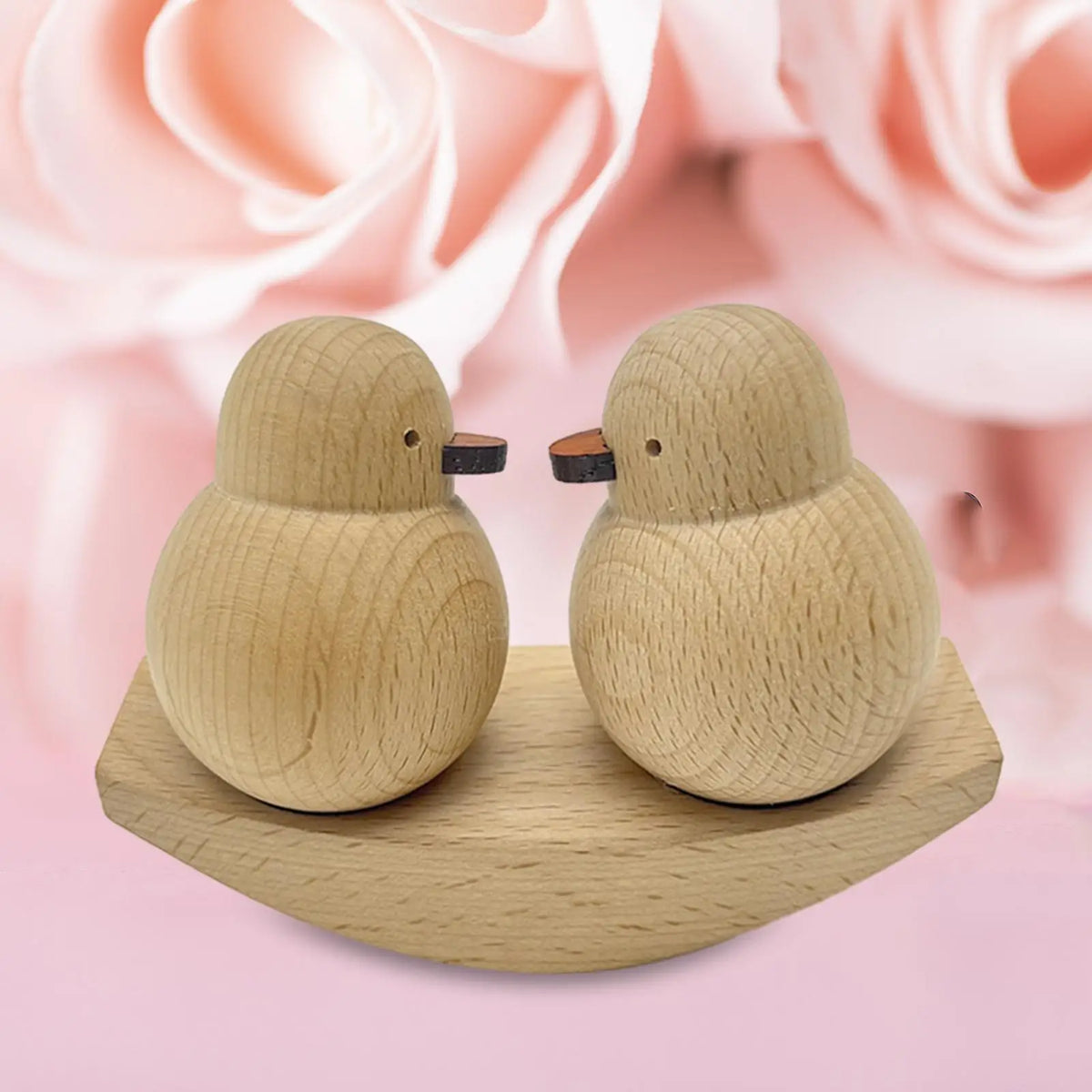 Handcrafted Wooden Couple Duck Figurine | Rustic Home Décor