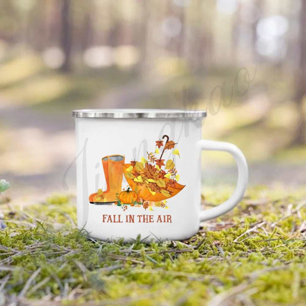 Tis' The Season Enamel Mug | Fall Coffee & Cocoa Cup Gift