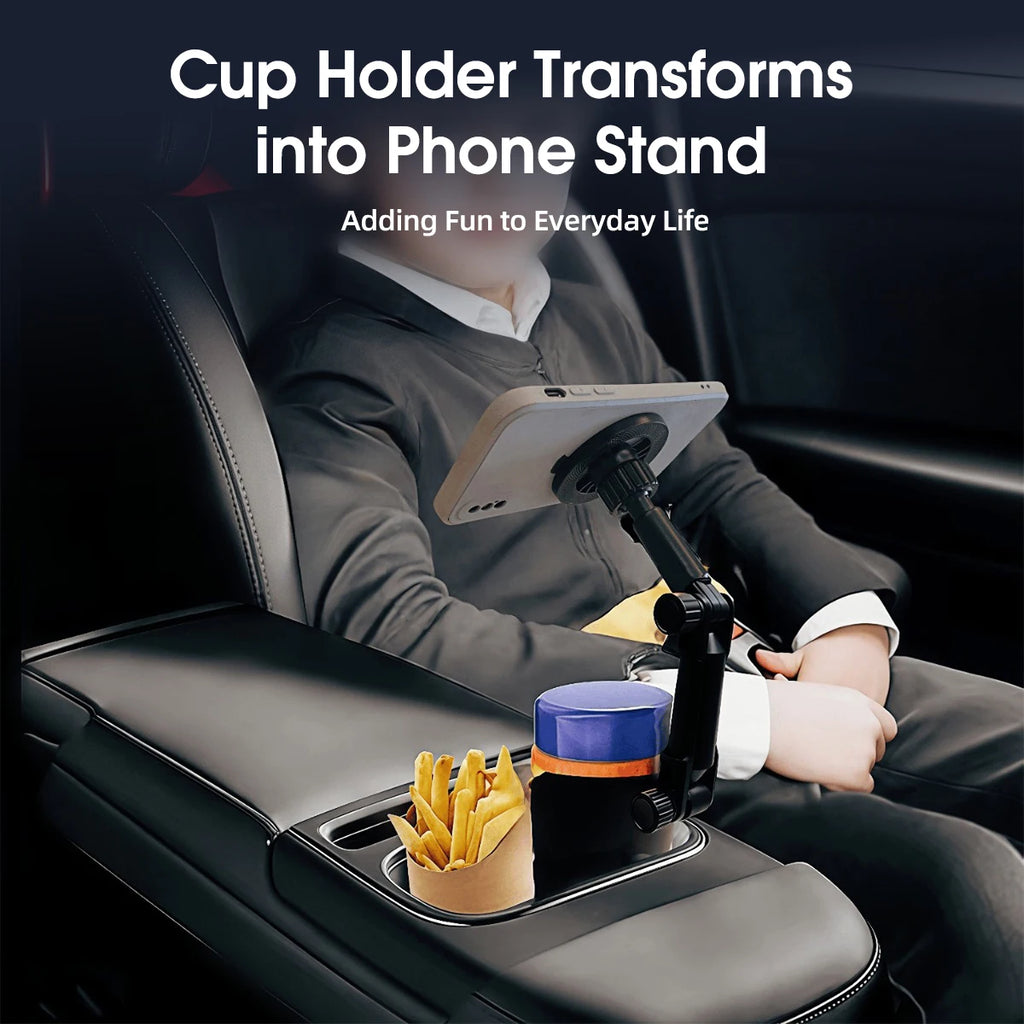 FONKEN 2-in-1 Car Cup Holder Phone Mount | 360° MagSafe