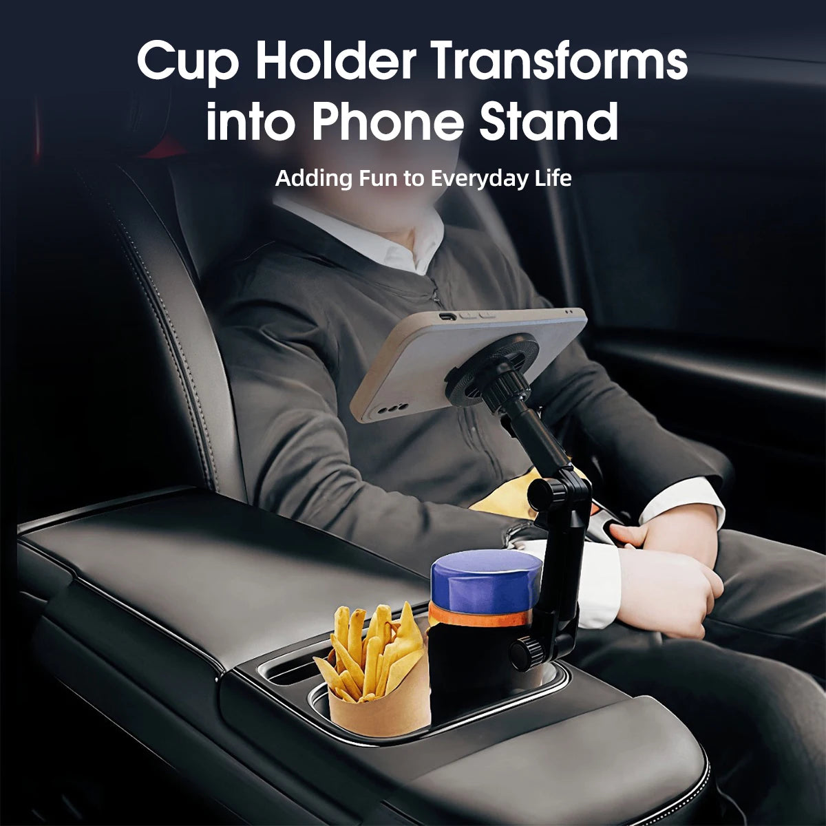 FONKEN 2-in-1 Car Cup Holder Phone Mount | 360° MagSafe