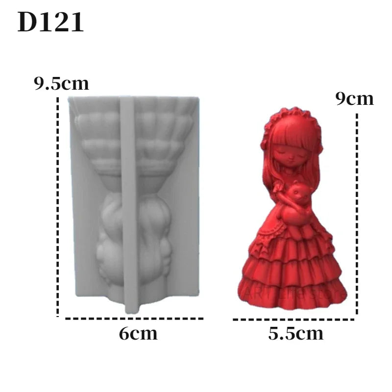 3D Princess Silicone Mold – DIY Candle, Resin & Plaster Casting