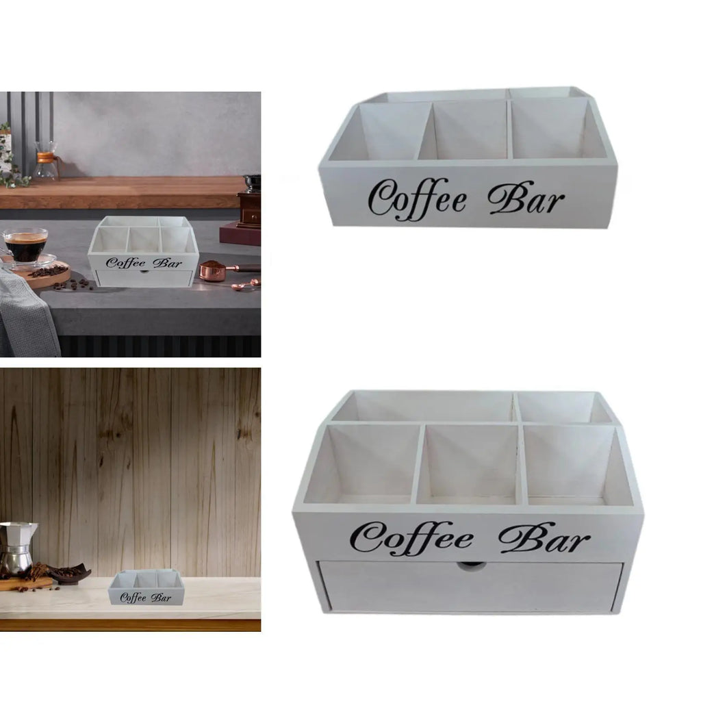 Rustic Wood Coffee Bar Organizer | Pod & Capsule Holder