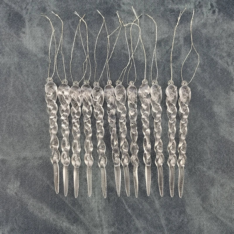 12-Pack Transparent Ice Cone Christmas Tree Pendants | DIY Décor