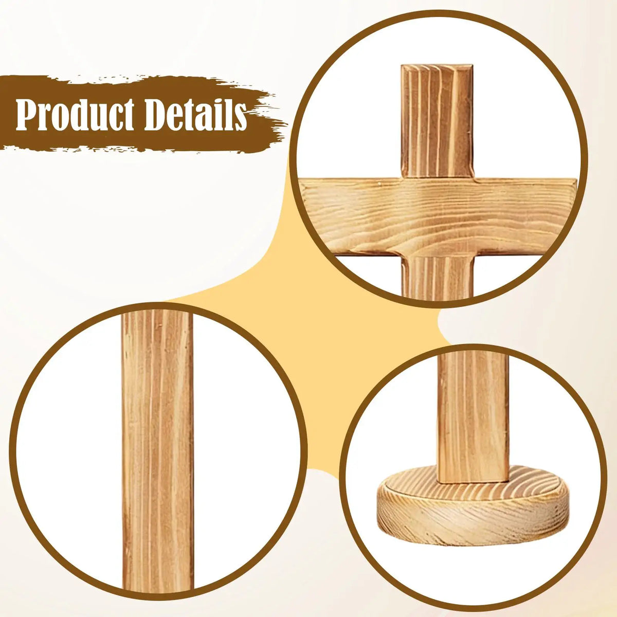 Wood Standing Cross Statue | Catholic & Christian Tabletop Decor