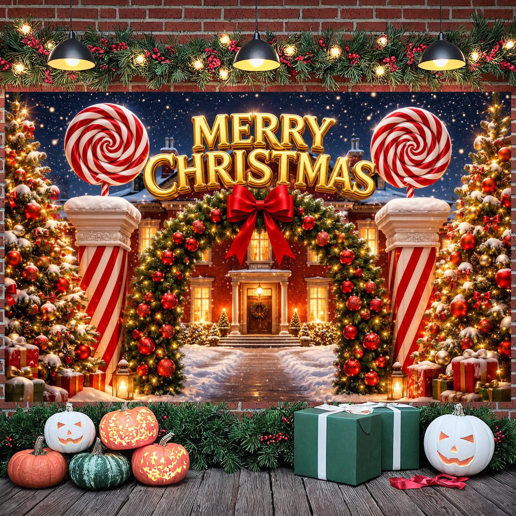 Christmas Backdrop Banner | Winter Holiday Xmas Display