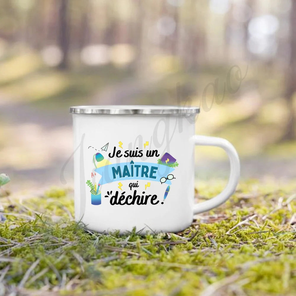 Vacation Print Enamel Coffee Mug | Teacher's Day Gift