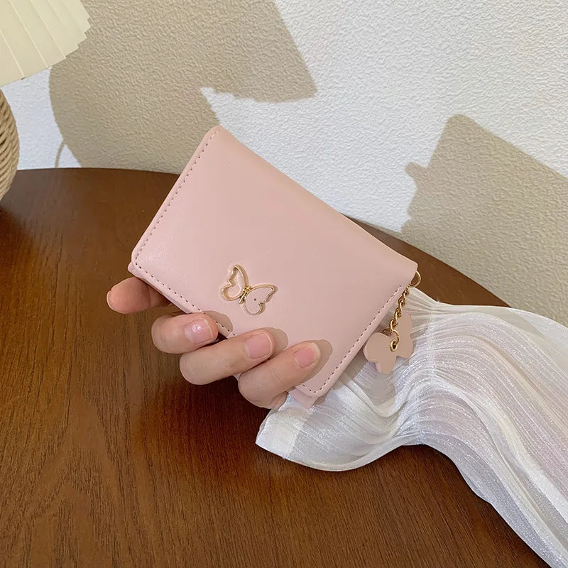 Women's Tri-Fold Wallet – Butterfly Coin Purse & Card Holder