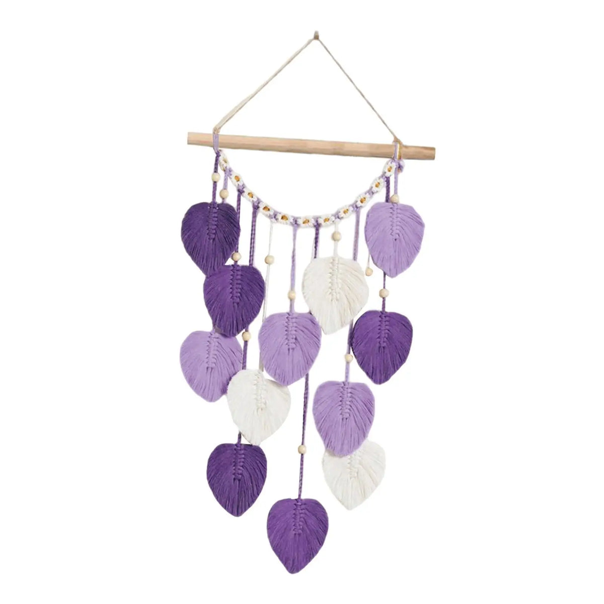 Boho Leaf Macrame Woven Tapestry | Bohemian Wall Hanging Decor