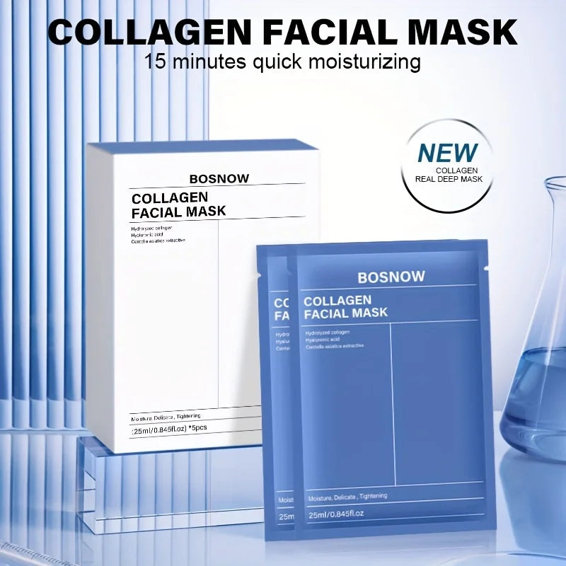 Bosnow 5-Pack Collagen Firming & Moisturizing Face Mask