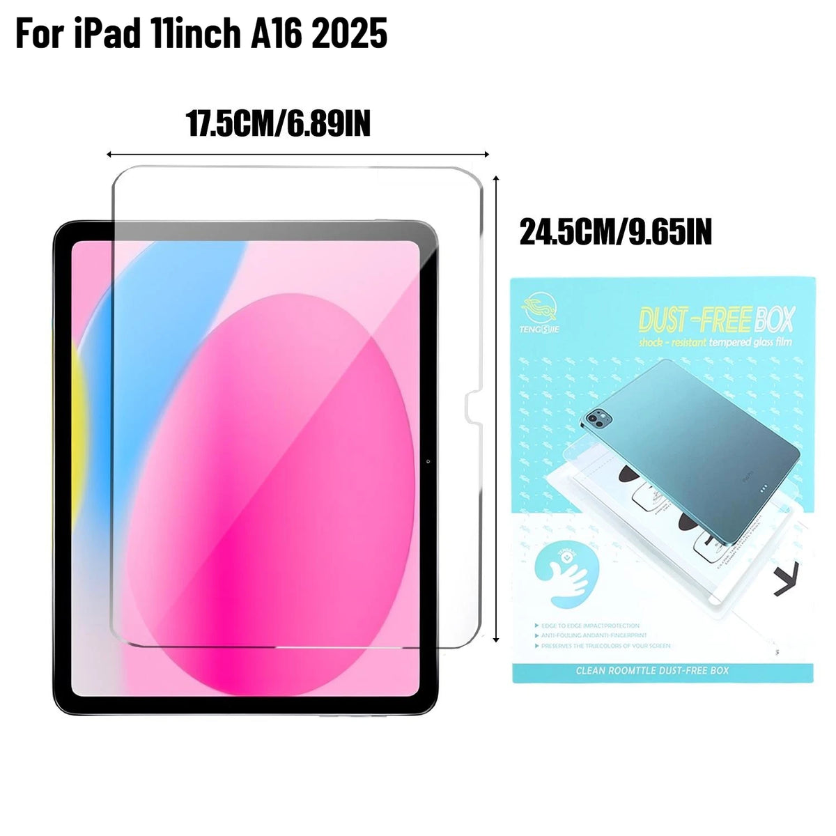 Tempered Glass Screen Protector iPad Pro Air 11 & 13 Inch 2025
