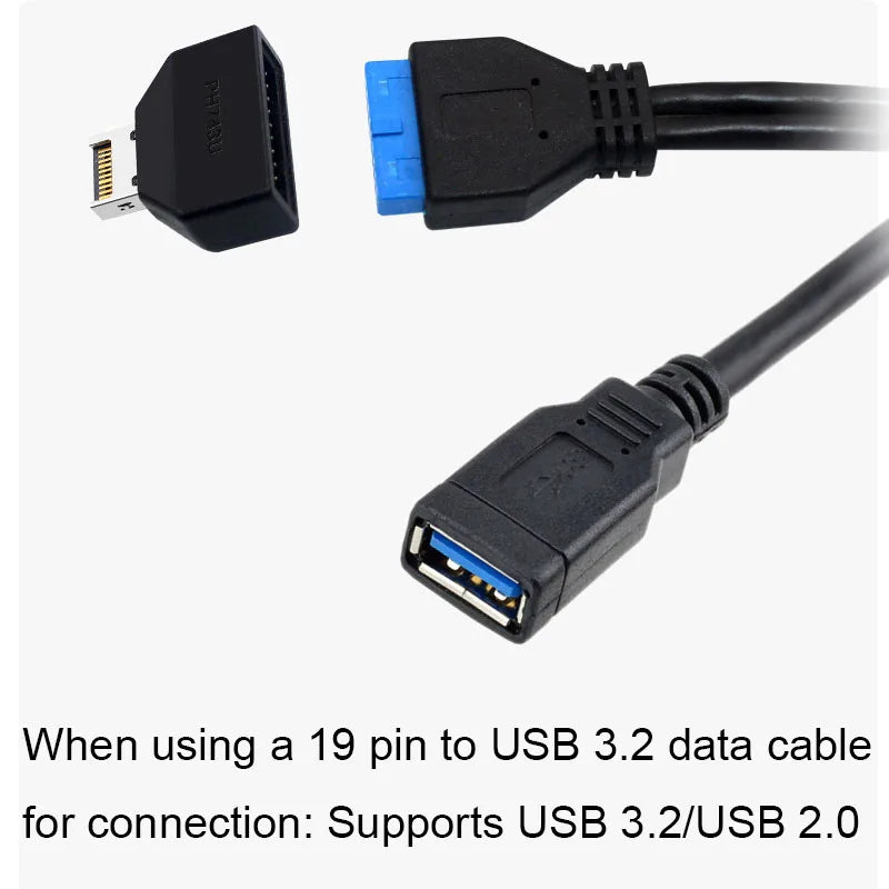Type E to USB 19/20 Pin Adapter – Motherboard Front Panel