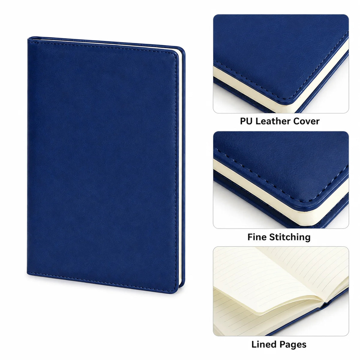 A5 PU Leather Notebook 200 Pages Lined Journal | Work & Study
