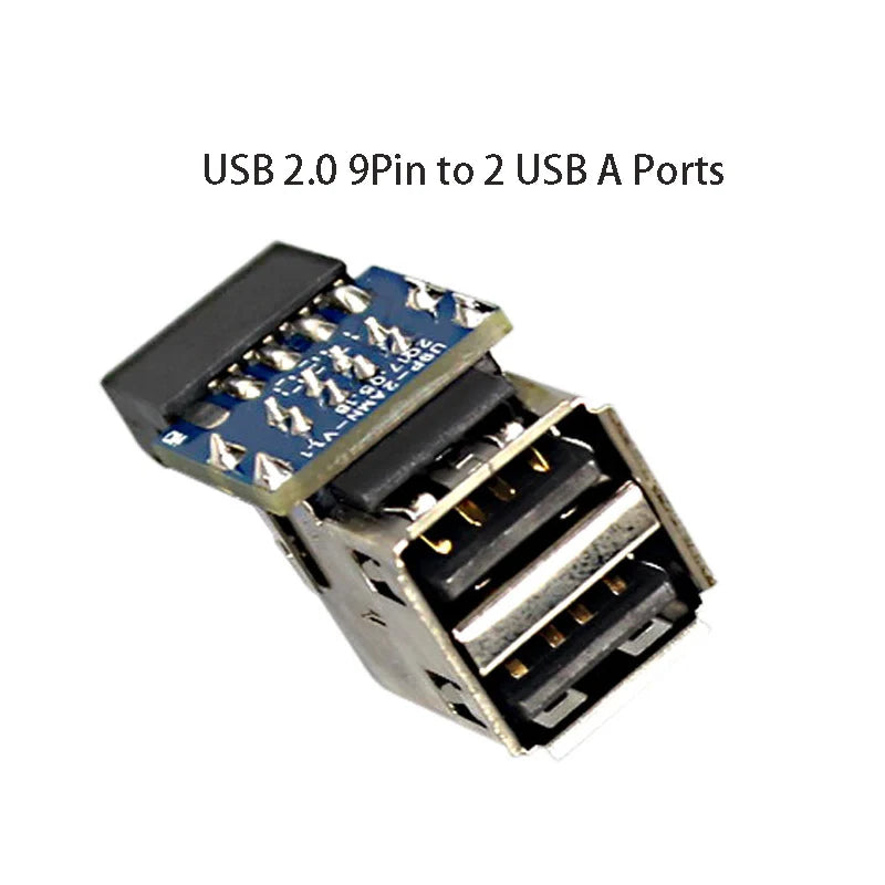 USB 2.0 9-Pin to Dual USB-A Adapter – PH29 Motherboard Module