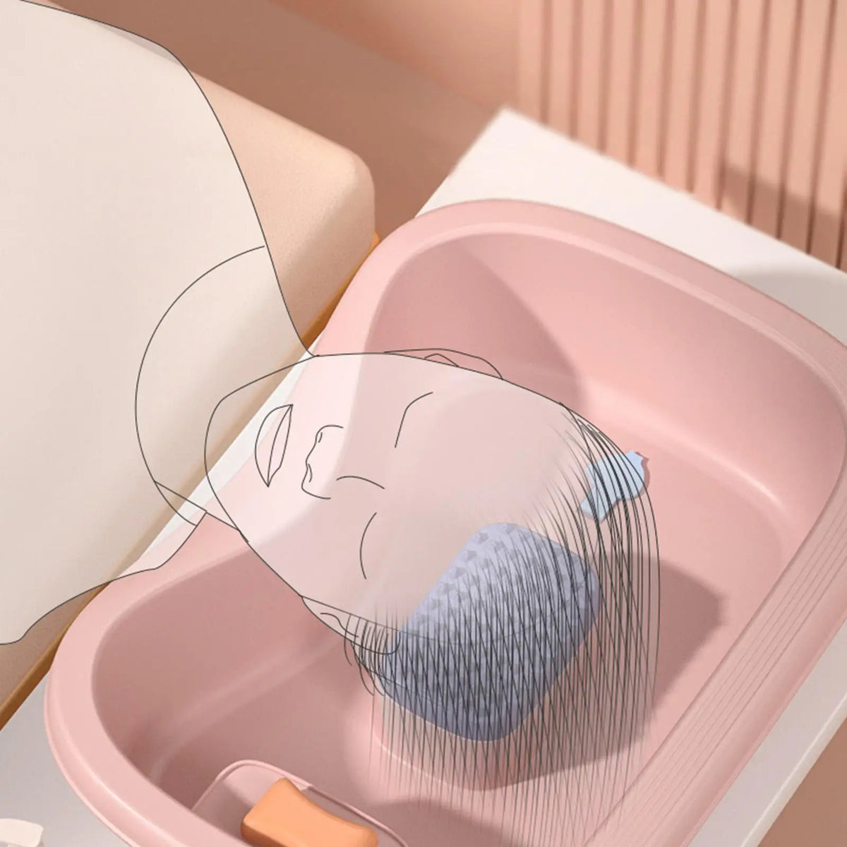 Portable Hair Washing Basin with EVA Cushion | Bedside Shampoo Bowl