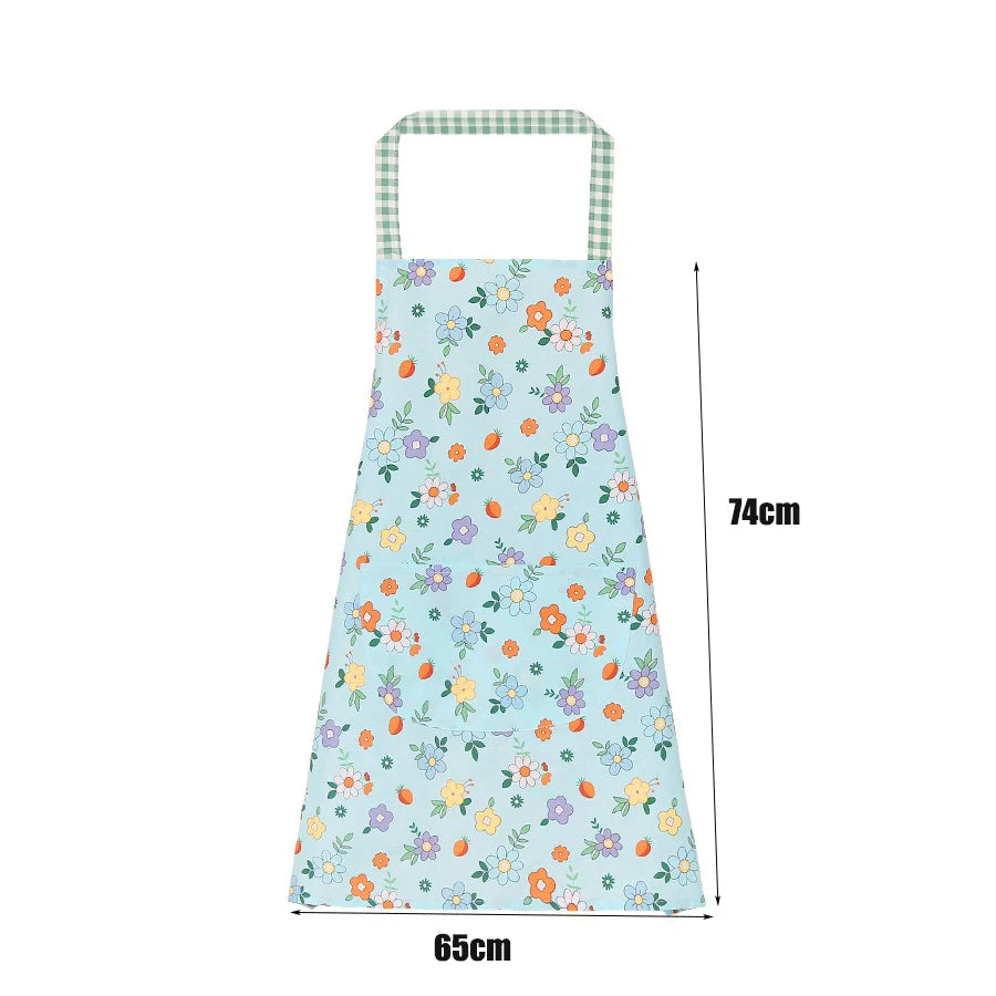 Floral Pure Cotton Kitchen Apron – Soft, Breathable Adult Bib
