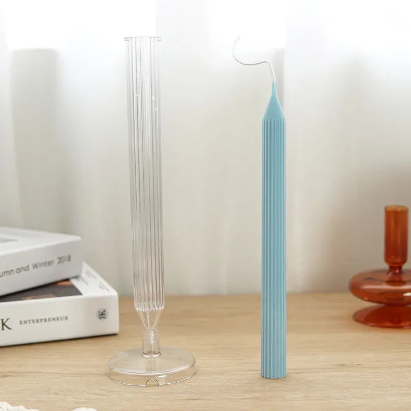 Striped Cylinder Candle Mold – DIY Acrylic Candle Making Kit