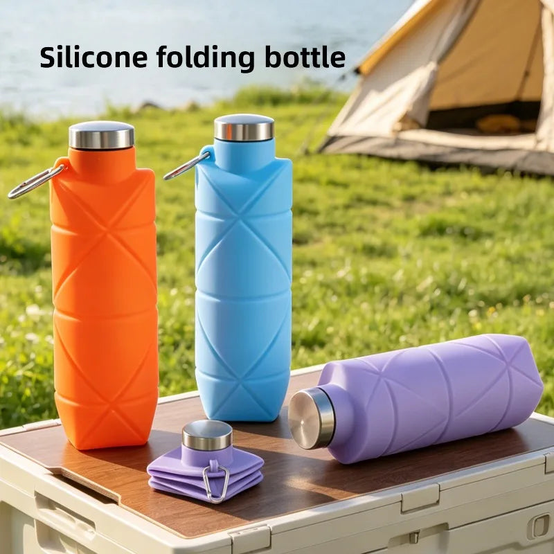 Collapsible Silicone Water Bottle with Carabiner | 750ml