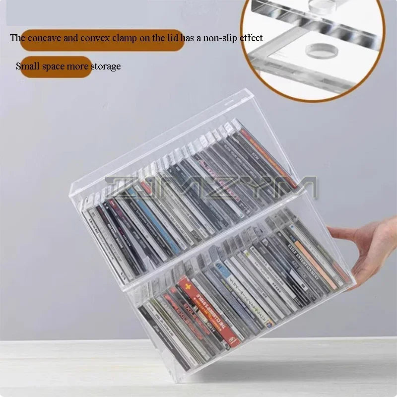 Acrylic CD Storage Box with Lid – Dustproof Stackable Organizer