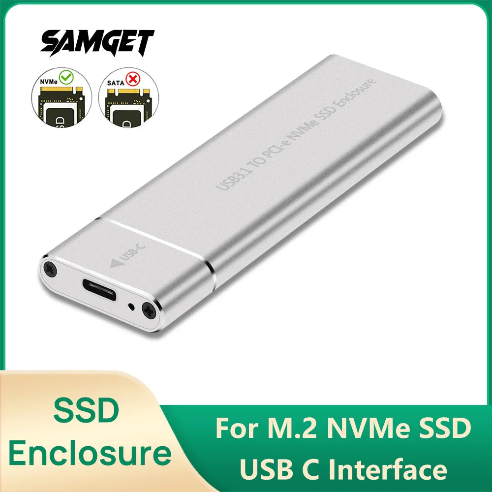 M.2 NVMe SSD Enclosure 2230–2280 USB-C 10Gbps Aluminum Case